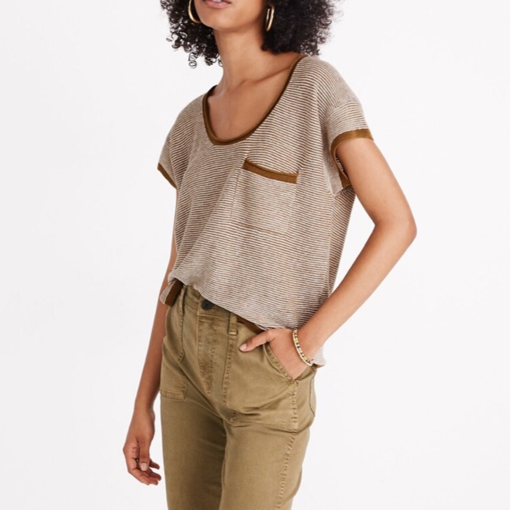 Madewell Watermoor Short-Sleeve Sweater in Stripe